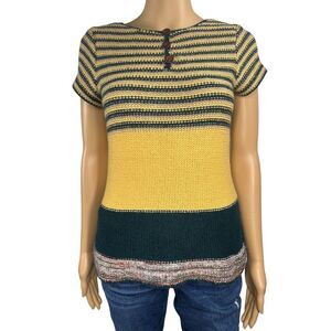 Anthropologie Change of the‎ Moon Short Sleeved Wool Blend Sweater - Women's XS